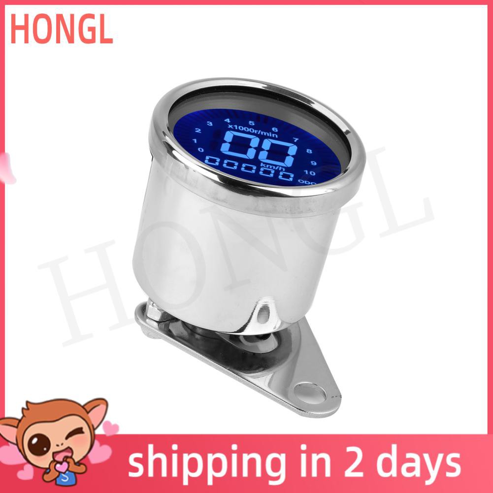 Hongl 摩托車數字車速表復古led Lcd 指示器踏板車atv 計 蝦皮購物 Line購物