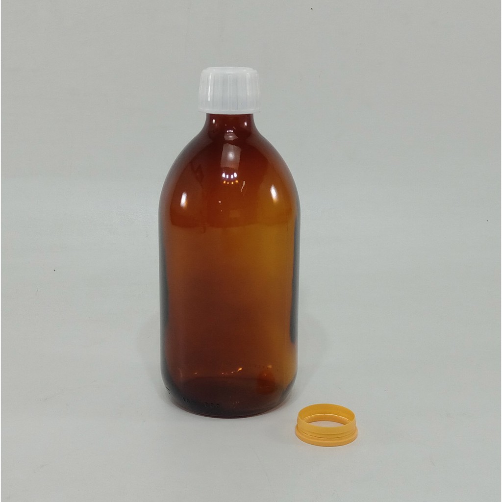 棕色玻璃瓶 500mL 螺紋瓶琥珀色帶蓋 PP 28 NORMAX