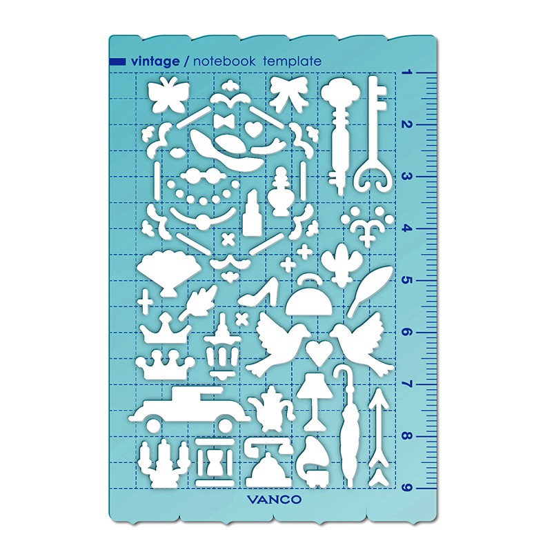 【VANCO】日本進口 手帳專用描繪尺 - 古董 ( 39507 )