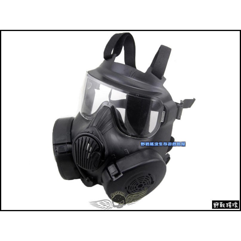 【野戰搖滾-生存遊戲】美軍 M50 防毒面具造型風扇面罩、面具【黑色】眼鏡族可用防彈面罩SWAT面具防霧面具風扇面具