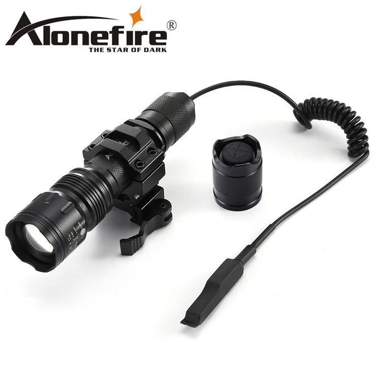 AloneFire TK104 xml L2手電筒變焦鋁合金老鼠尾開關led手電狩獵線控開關電筒