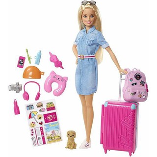 盒損 MATTEL Barbie 芭比娃娃 芭比旅行套裝 洋娃娃 娃娃套組