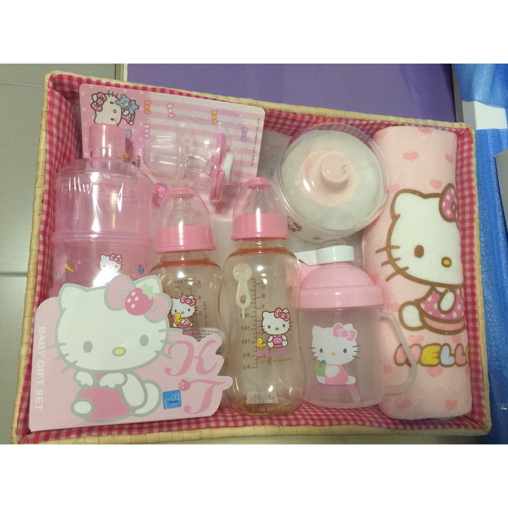 Hello Kitty 凱蒂貓 奶瓶組 嬰兒用品 嬰兒禮盒