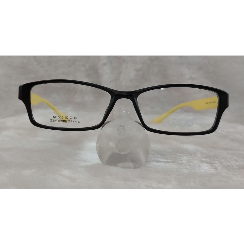 閃亮眼鏡館 韓國製造 TR90寬版光學鏡框 超彈性樹脂  超輕 不變形 不外擴 300 黑+黃色