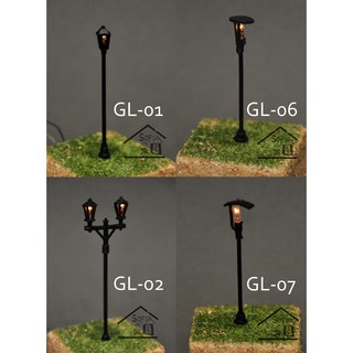 ◆SOFIAの樂園◆模型造景用 微景觀 公園燈 模型庭園燈 LED黃光（高8cm）