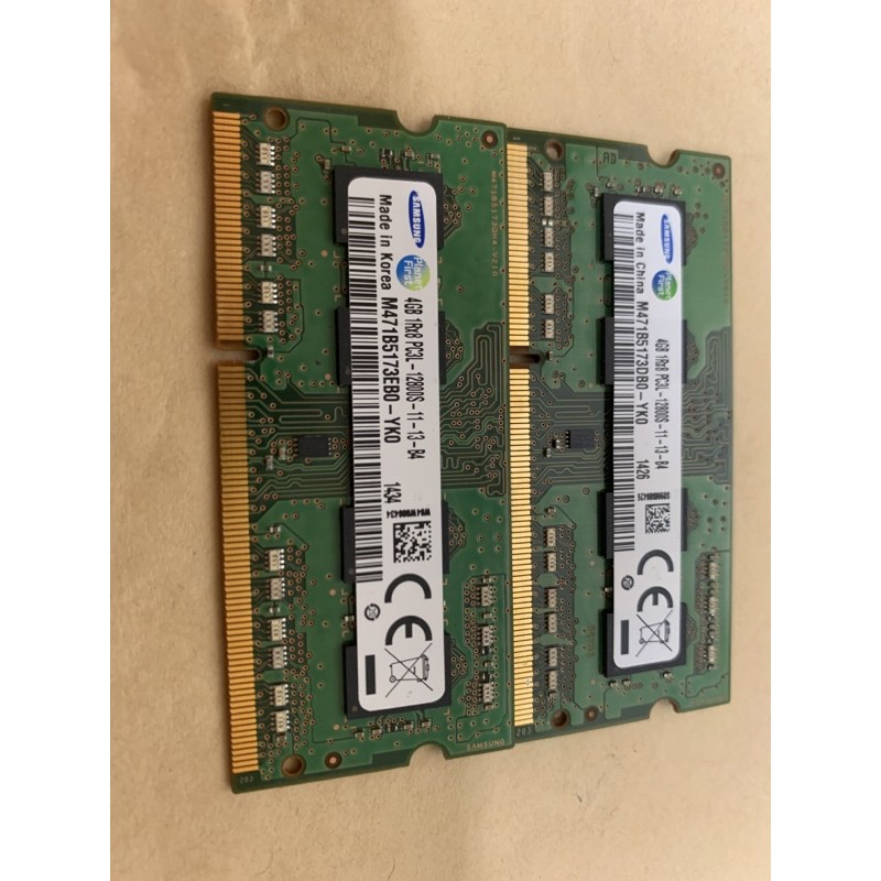 三星 DDR3 1600 4G 筆電用 記憶體 兩支