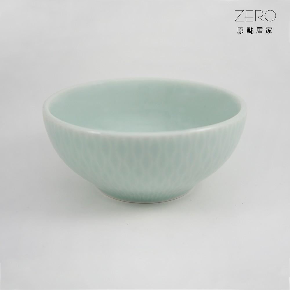ZERO原點居家 青瓷系列-青瓷碗 250ml 網紋設計 飯碗 湯碗 甜點碗 網紋圖樣碗 網狀紋路 陶瓷碗