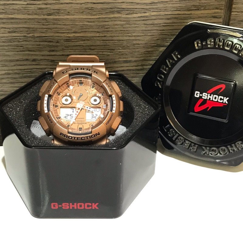 極新正品限量G-Shock 玫瑰金大錶徑錶款 GA-100GD-9A 大鏡面 男女錶 Casio 卡西歐