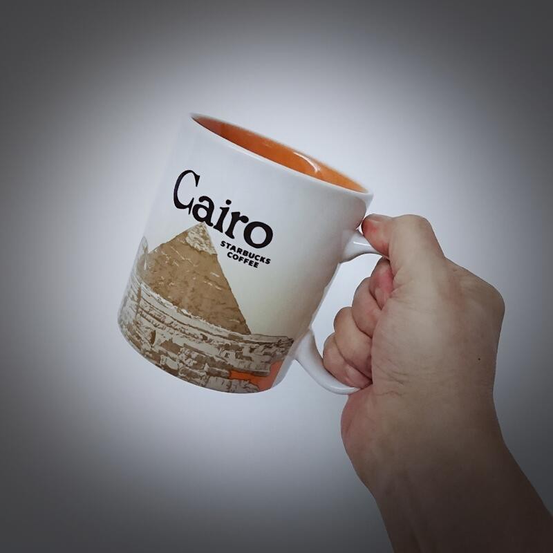 友人託售 全新 STARBUCKS 星巴克 Cairo 開羅 城市杯 上印有 金字塔 薩拉丁大城堡 陶瓷 馬克杯 咖啡杯