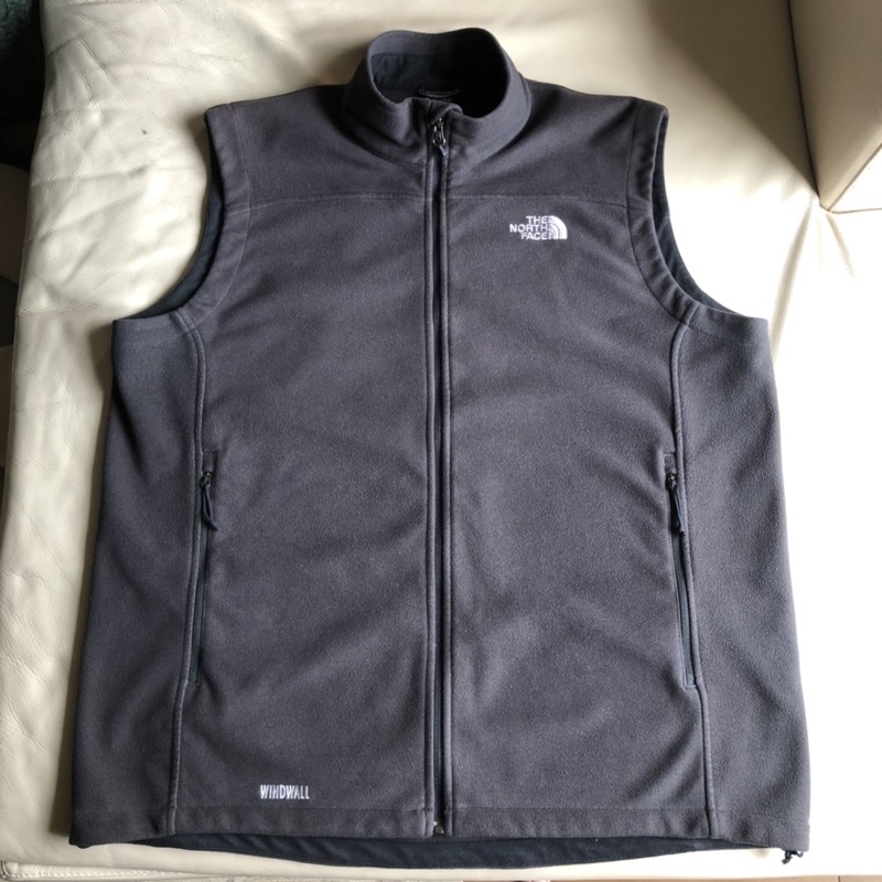 保證正品 The North Face 黑灰色 背心 防風背心 size XL 適合 XXL