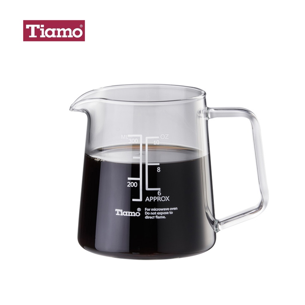 【勝曼精品咖啡】Tiamo 有柄玻璃量杯 玻璃燒杯300ml/500ml HG2198 HG2197 耐熱玻璃 手沖下壺