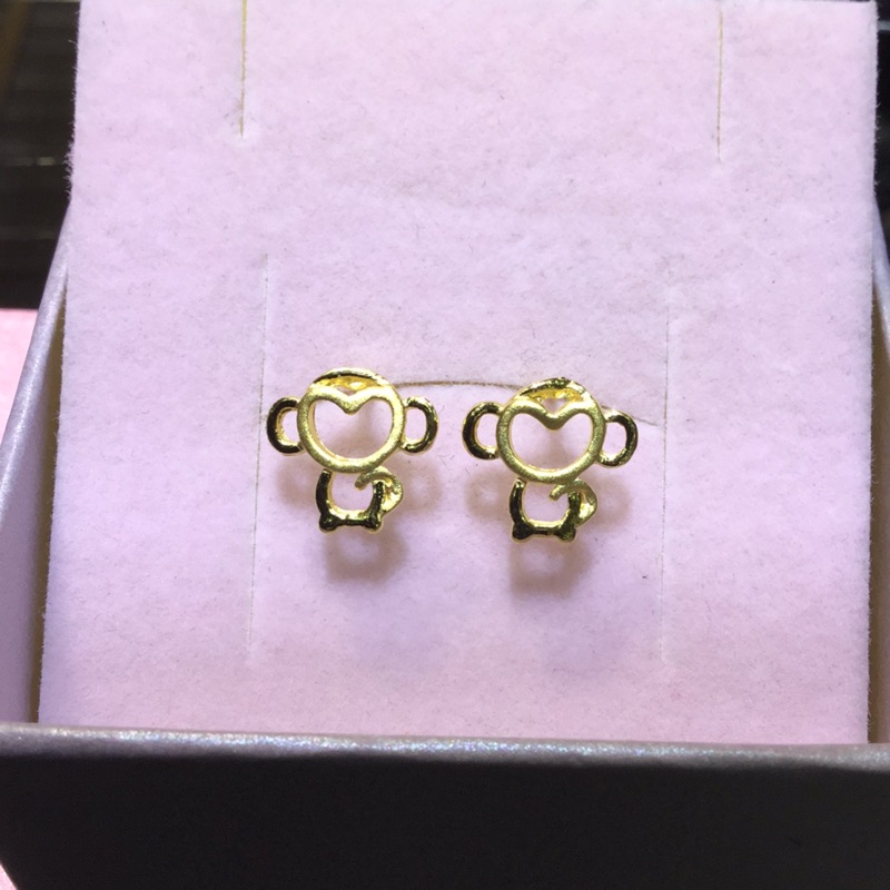 純金9999 猴子🐒黃金耳環0.37重 熱賣