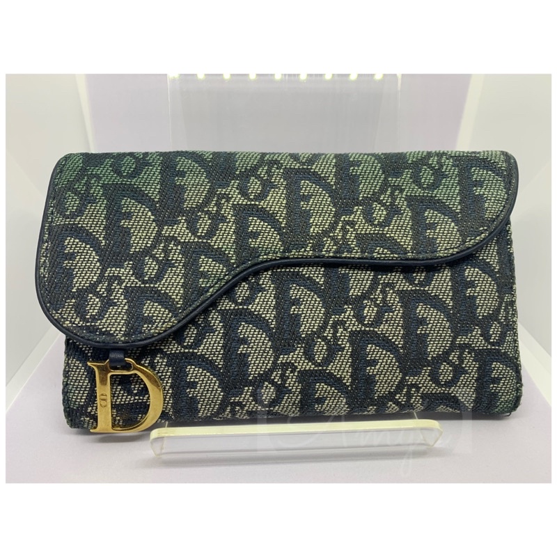 【Amy’s】100%真品 Christian Dior 經典緹花布馬鞍中長夾 現貨 可刷卡