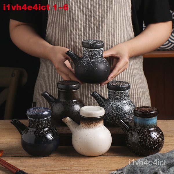 新款日式壺陶瓷餐廳商用調料瓶創意醬油醋家用小號油壺醬油辣椒罐套裝