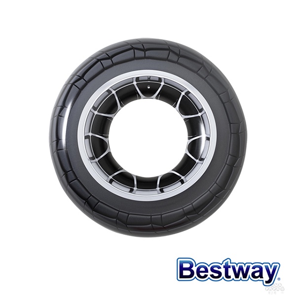 《Bestway》高速輪胎造型充氣泳圈47吋