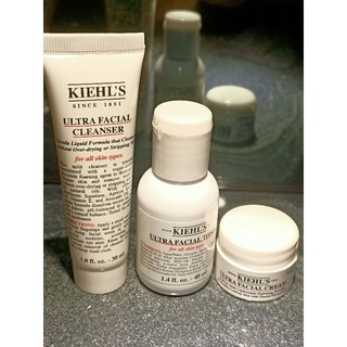 專櫃正品 Kiehl's 契爾氏 冰河保濕潔面乳30ml+機能水40ml+冰河醣蛋白保濕霜7ml 打包現貨特價