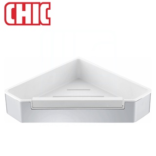 《CHIC 喜客》304不鏽鋼 轉角置物架 090.2307 原色鏡面拋光 轉角置物籃 附設玻璃刮水刀【免運費】