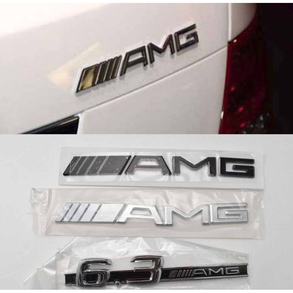 BENZ 後車廂貼 AMG車標 6.3AMG 尾標貼 車身貼 電鍍標誌貼紙 經典款