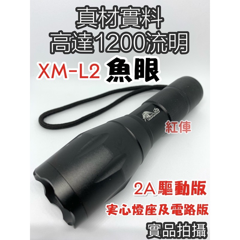 真材實料就是亮~美國強光18650手電筒XM-L2魚眼LED強光手電筒