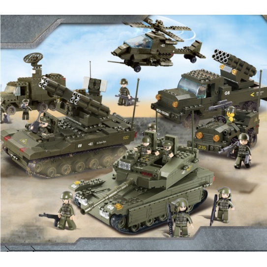 【魚塘小舖】 軍事戰爭 樂高積木 坦克、飛機、裝甲車 兒童玩具