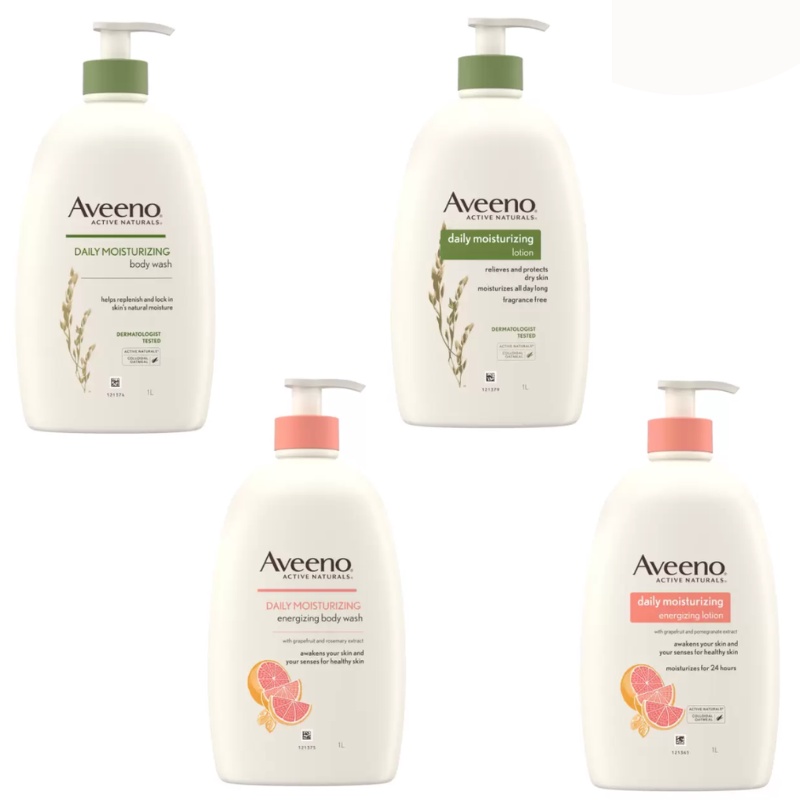 [Johnson &amp; Johnson Aveeno] 燕麥片日常保濕沐浴露和乳液 1L