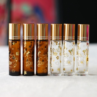 10ml精油香水走珠瓶招財貓精油滾珠瓶瓶加厚玻璃材質小樣DIY便攜分裝瓶適用多特瑞分裝