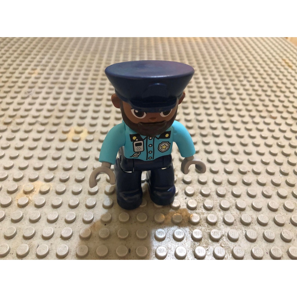 【點點小豆】LEGO 樂高積木 DUPLO 得寶 人偶 男生 黑人 警察 一個 全新 如圖！