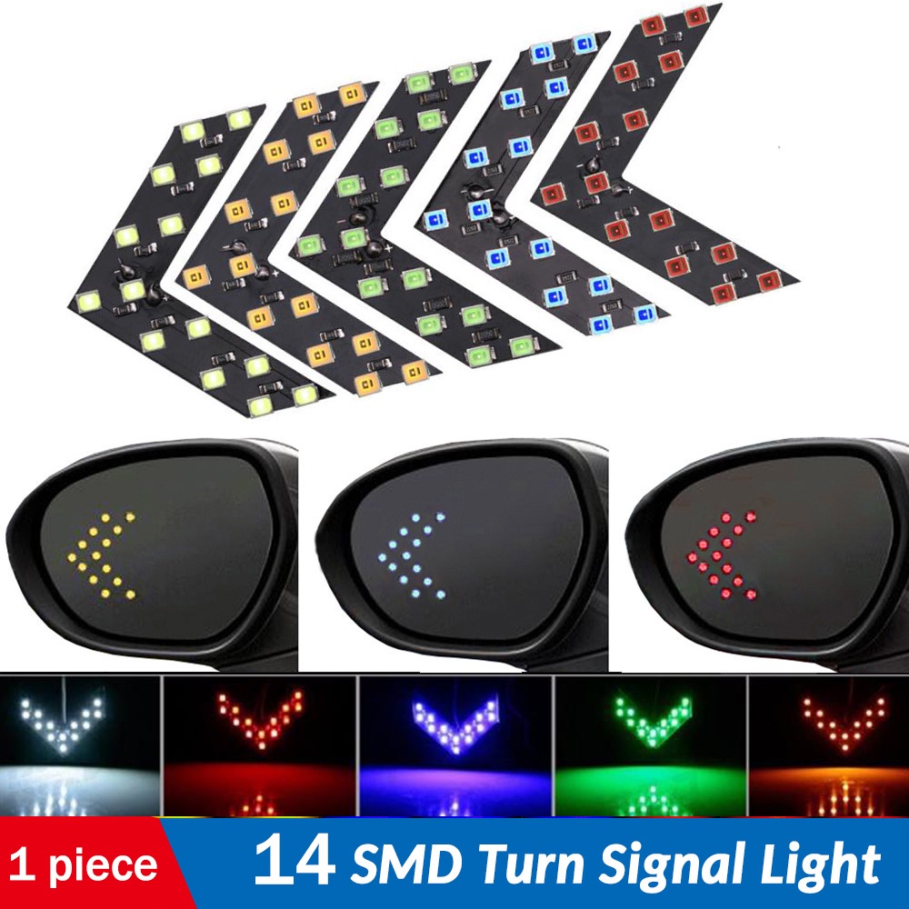 14smd LED 箭頭面板用於汽車後視鏡轉向信號 LED 燈 DC 12V