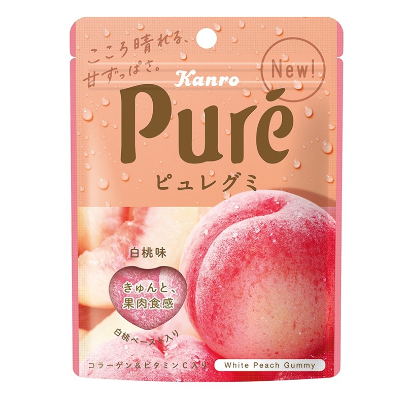 【Kanro】日本最新PURE白桃軟糖 桃味軟糖-丹尼先生雜貨舖