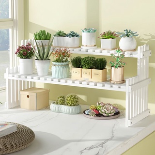 【新品 限時折扣】花架 置物架 擺件組合 梯形 落地 室內 桌面 窗臺 陽臺 多肉 綠蘿 花盆架 竹架