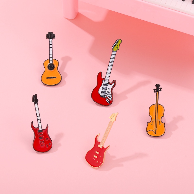 音樂系列電吉他小提琴胸針合金滴油琺瑯胸針學校教室禮物