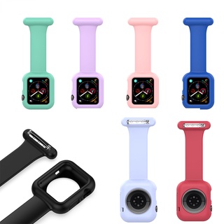 新款矽膠胸針錶帶適用於 Apple Watch 7/6/5/4/3/2/1 代 42/44/45 毫米通用醫生護士懷錶掛