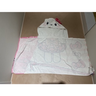 正版三麗鷗凱蒂貓Hello Kitty兒童斗篷式浴巾浴袍（日本購回）適合新生兒至身長80公分