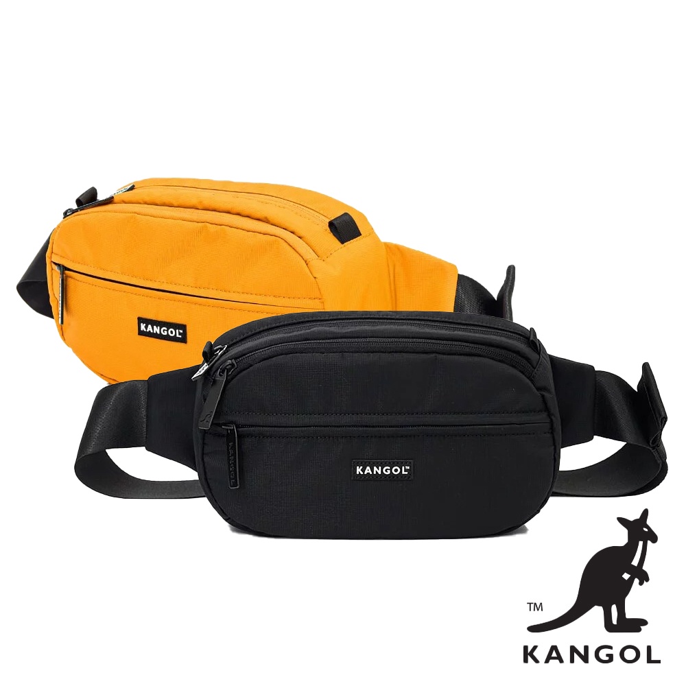KANGOL 袋鼠- 街頭風純色防撥水腰包 單肩包 帆布包 胸前包 KANGOL包 小包 隨身包 ChooShop