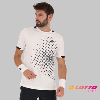 【LOTTO 義大利】男 專業網球T-SHIRT(白/黑-LT2173401CY)