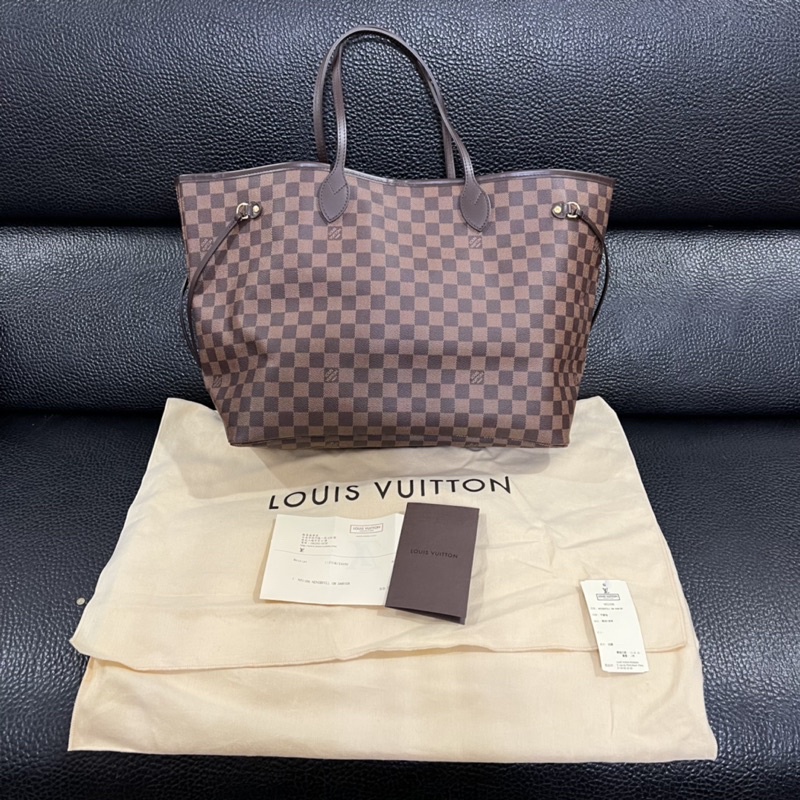 二手 台南新天地專櫃 LV LOUIS VUITTON 路易威登 NEVERFULL GM 棋盤格 購物托特包 肩背包