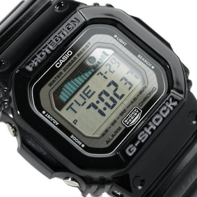 [絕版]CASIO 卡西歐G-Shock 沖浪及水上活動 潮汐及月相盈虧手腕錶 module 3151 (GLX-5600-1/黑)(二手拍賣)