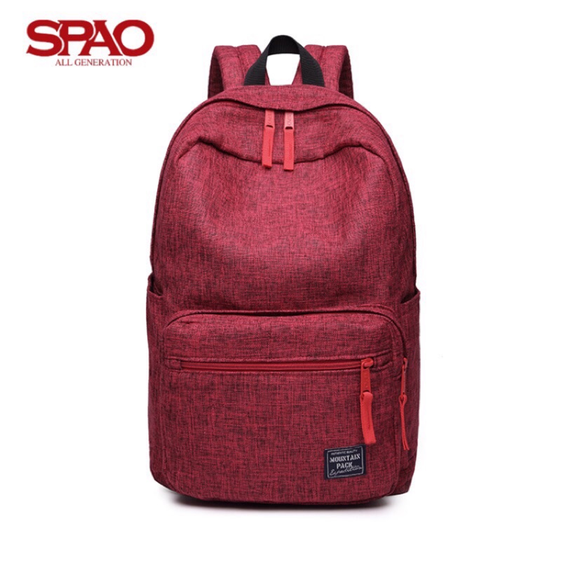 《現貨》SPAO木質條紋學院風韓版帆布後背包 男女通用 學生書包