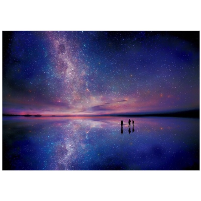 日本進口拼圖1000片 玻利維亞 星空下的烏尤尼鹽湖 夜光效果