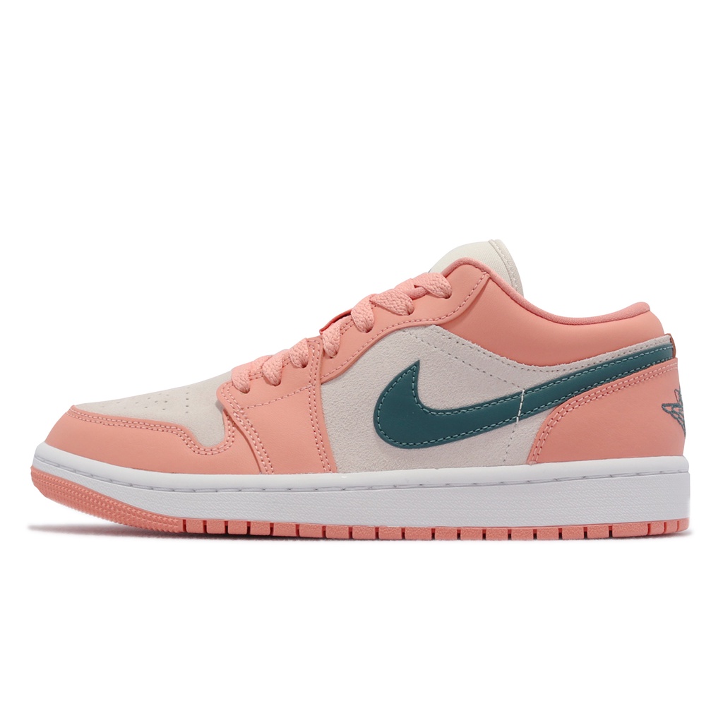 Nike Wmns Air Jordan 1 Low 粉紅 綠勾 白 女鞋 喬丹 1代 【ACS】 DC0774-800