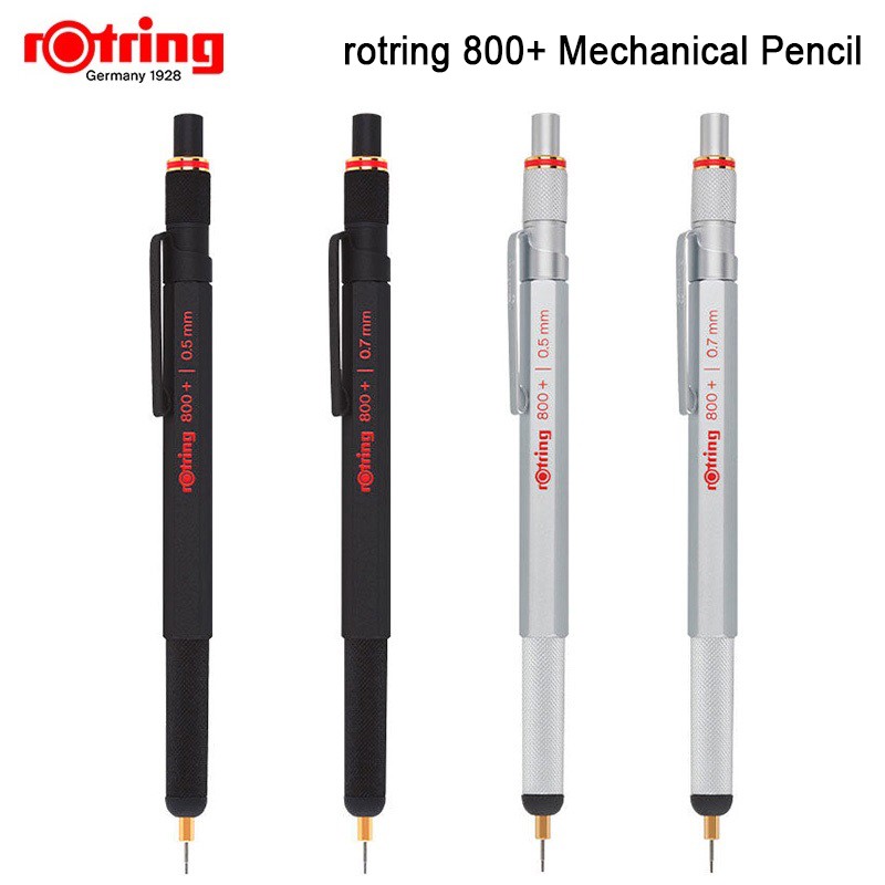 Rotring 紅環800+ 0.5mm / 0.7mm 黑色/銀色全金屬自動鉛筆