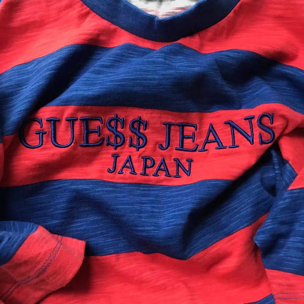 Gennemvæd bitter hurtig GUESS 日本LOGO 基礎ASAP ROCKY 條紋最完美藍紅| 蝦皮購物