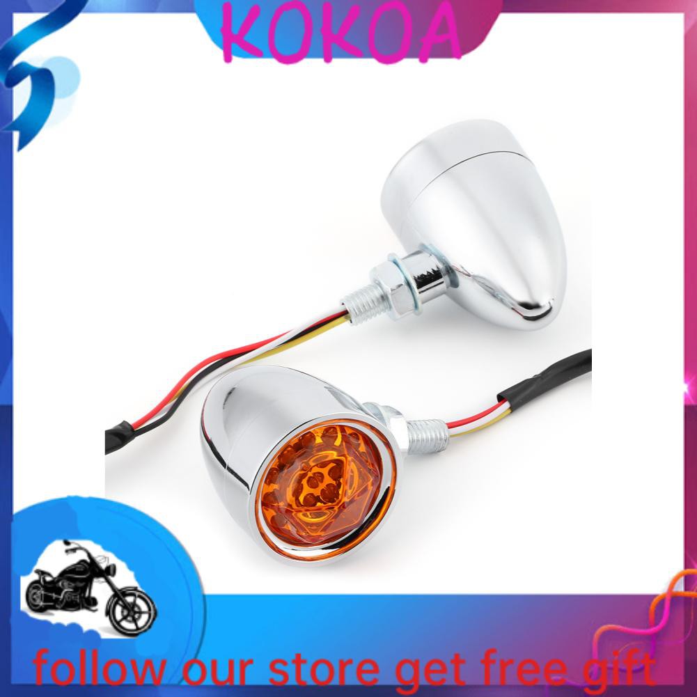 Kokoa 2x 轉向信號燈摩托車拐角燈電鍍方向指示器 蝦皮購物