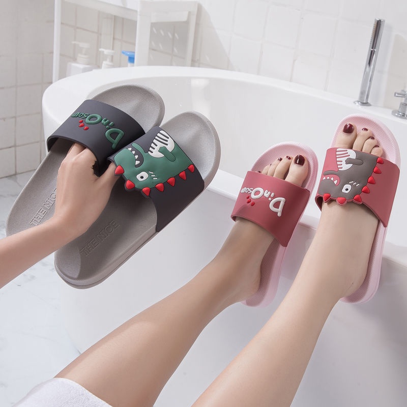 臺中賣家✨卡通恐龍室內拖鞋 超可愛 男女生拖鞋 外穿情侶拖 學生住宿必備拖鞋 立體圖案拖鞋 防水防滑 時尚超耐穿 浴室