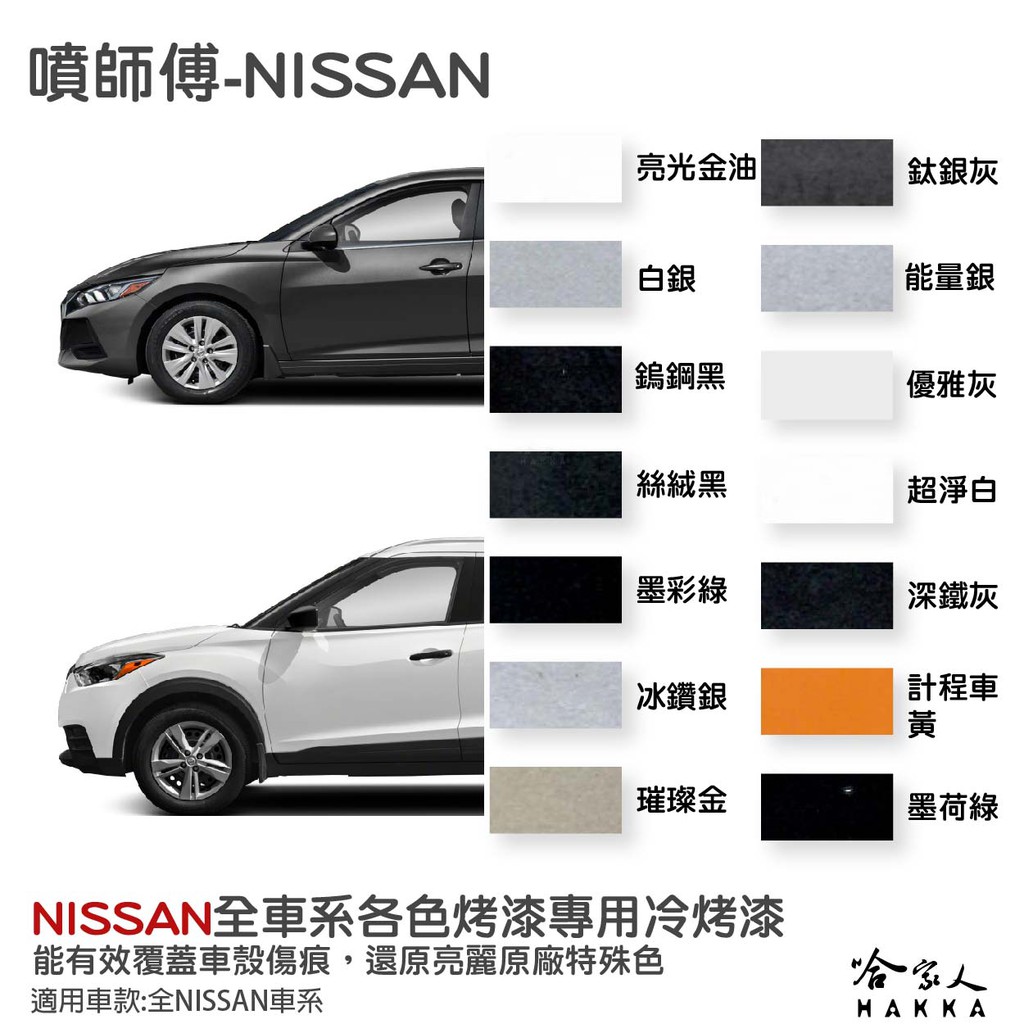 噴師傅 NISSAN 專用冷烤漆 贈專用刷具 點漆筆 SENTEA KICKS 白銀色 灰色 鈦銀灰 黑 白 刮痕修復