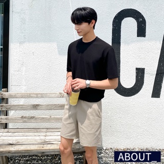 【ABOUT_歐巴】復古百搭休閒五分短褲 韓 休閒褲 五分褲 寬鬆 百搭 海邊 度假 夏 男