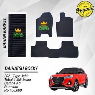 Bagus Daihatsu Rocky 2021 黑色汽車橡膠地毯縫紉型無後備箱