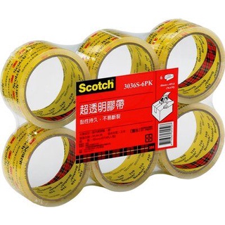 3M Scotch 超透明封箱膠帶 3036S-6 48mm