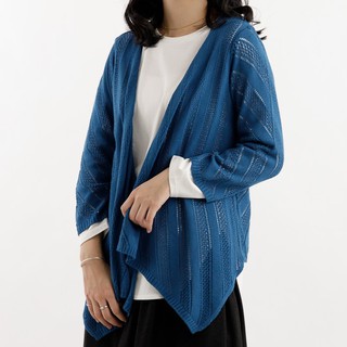 O-LIWAY 台灣製MIT 秋～混綿不規則設計九分袖針織外套