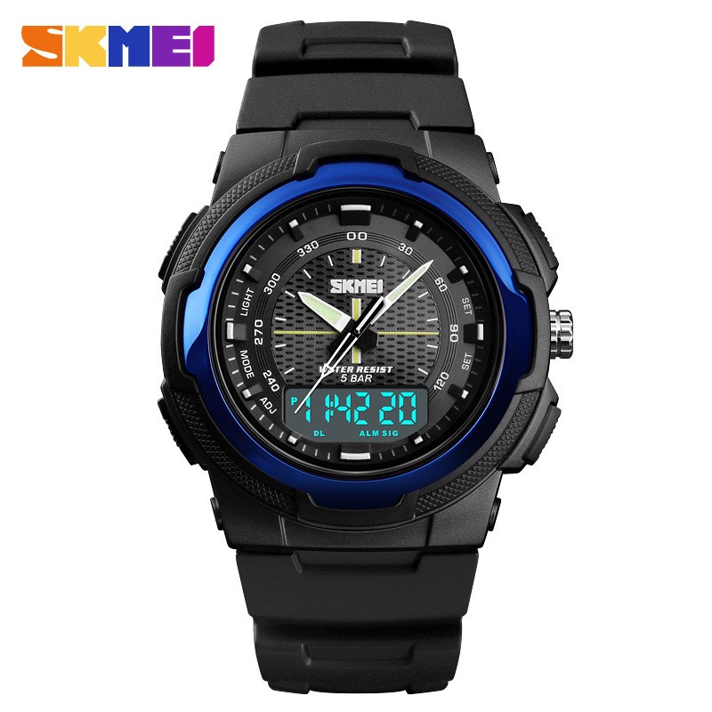 時刻美skmei1454　多功能　電子表運動潮流三時間創意款防水　雙顯手表　男士手表